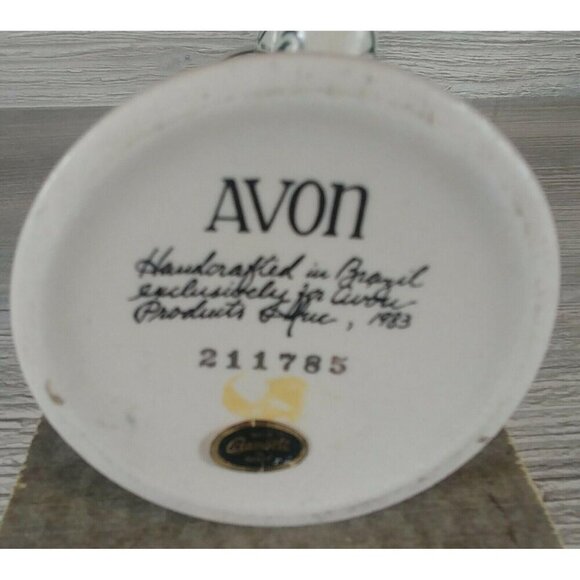 Avon Vintage Ceramic Beer Stein With Fishing & Hunting Motifs Brazil Green White - Picture 10 of 11